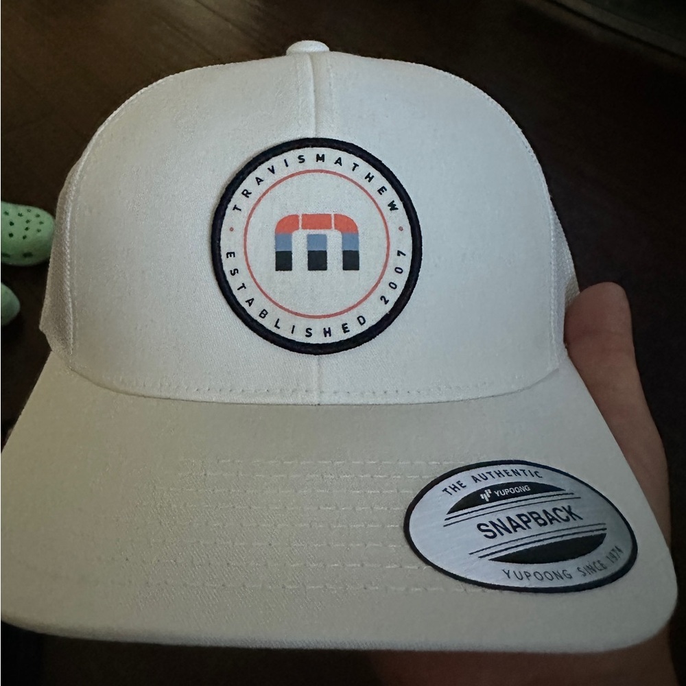 TravisMathew White Snapback Hat